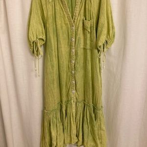 Free People Like Green Midi with Buttons!